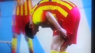 Diego Godín reaction to Messi injury ● Atlético Madrid 1-1 FC Barcelona (21.8.2013)
